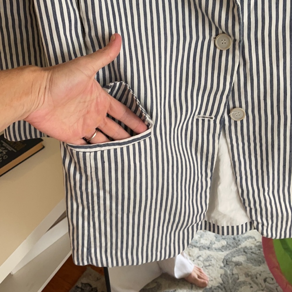 Striped oversized jacket - Picture 3 of 8